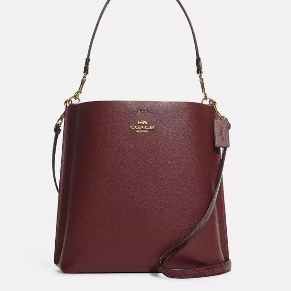 Coach Burgundy Mollie Bucket Bag